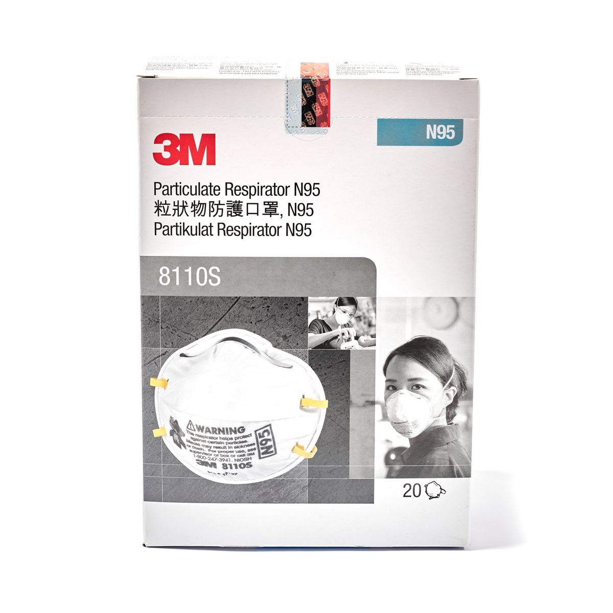 NO.8110SN95หน้ากากป้องกันฝุ่น(20PCS/BOX) 3M รุ่น 0502 รูปที่ 3