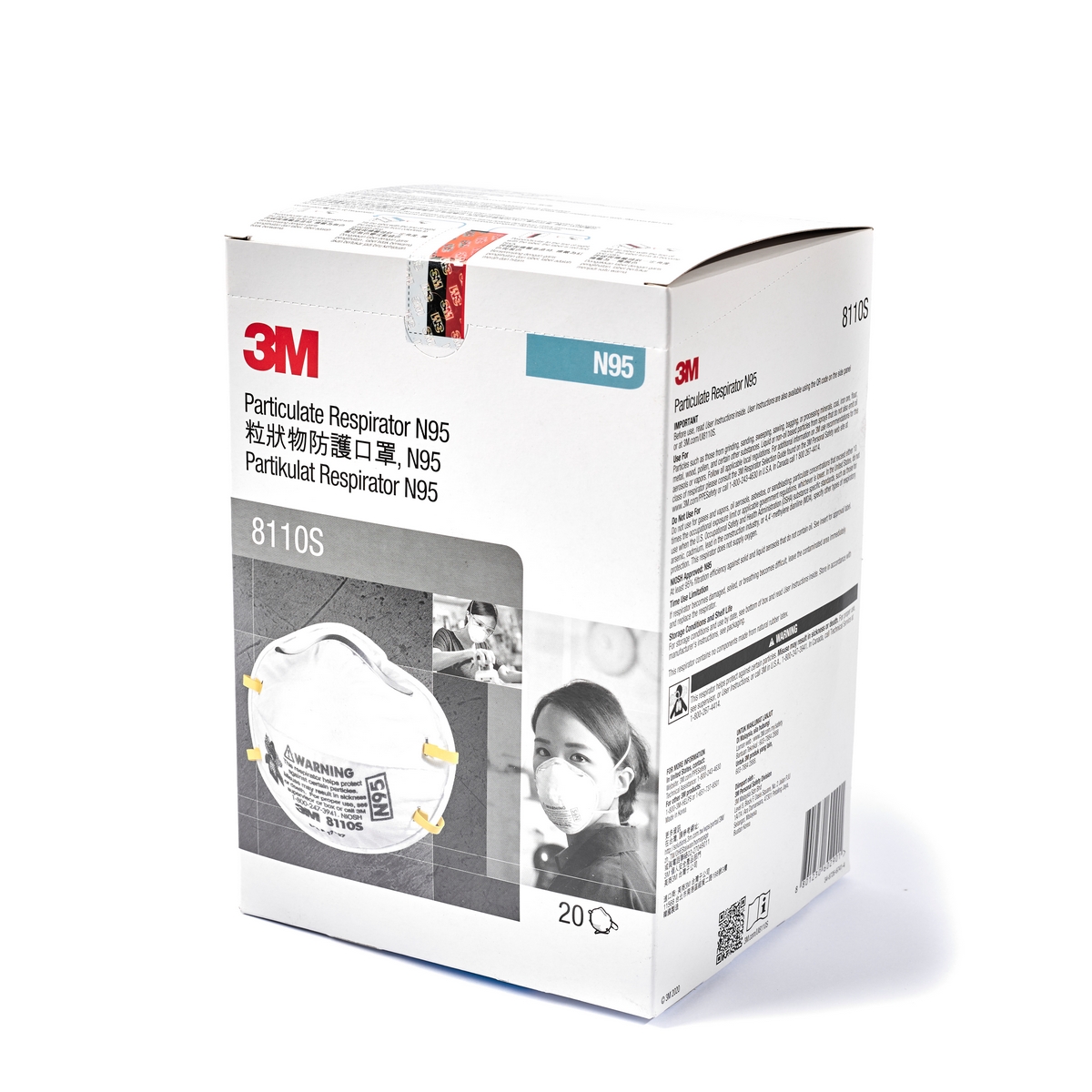 NO.8110SN95หน้ากากป้องกันฝุ่น(20PCS/BOX) 3M รุ่น 0502 รูปที่ 2