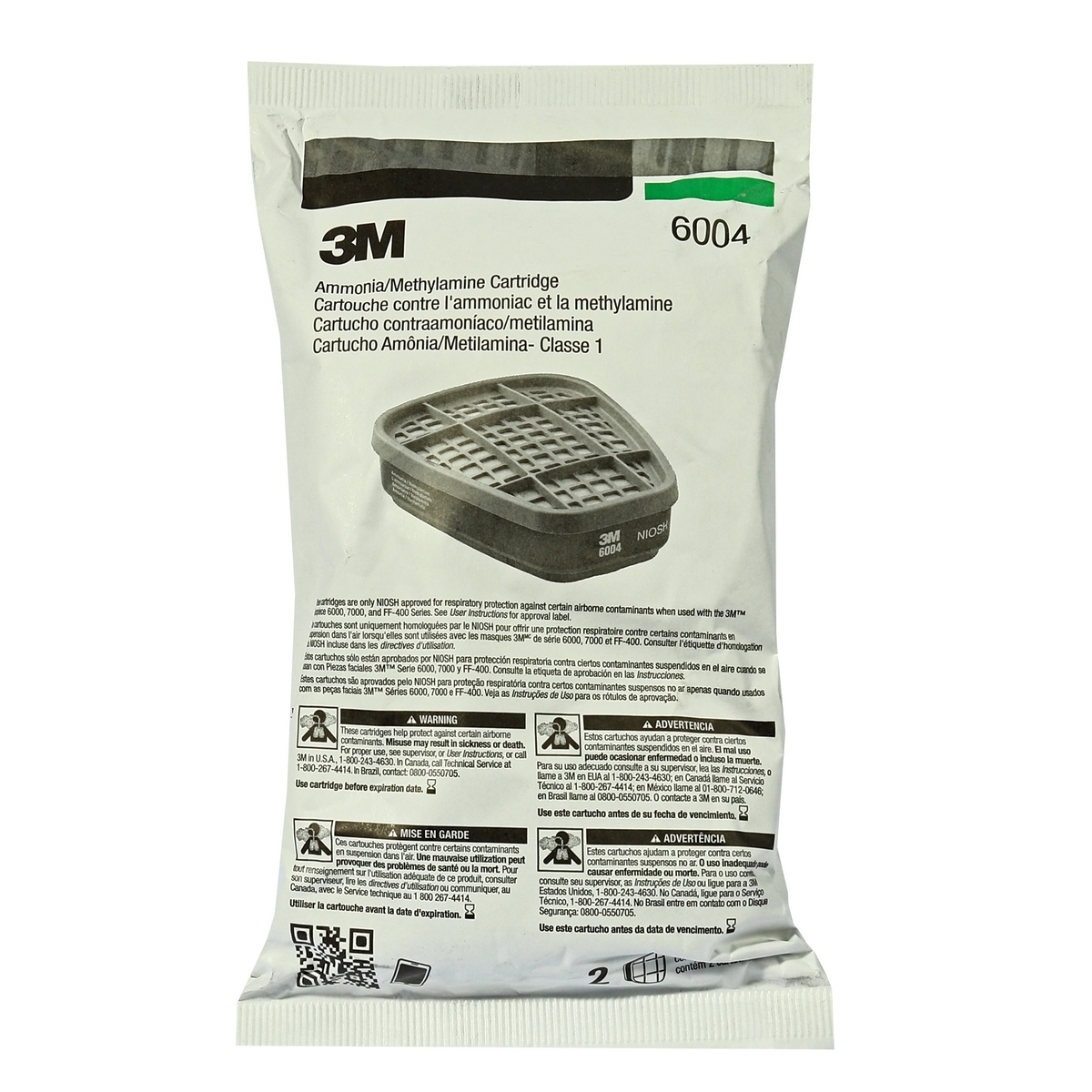 ตลับกรองป้องกันแอมโมเนีย(2P/PAC) 3M รุ่น NO.6004 รูปที่ 2