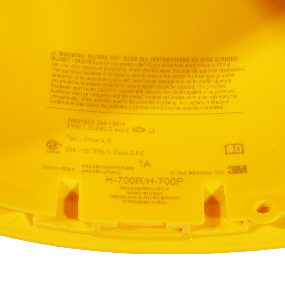 หมวกนิรภัย H-702SFR-UV (เหลือง) ปรับหมุน 3M รุ่น 0702 รูปที่ 4