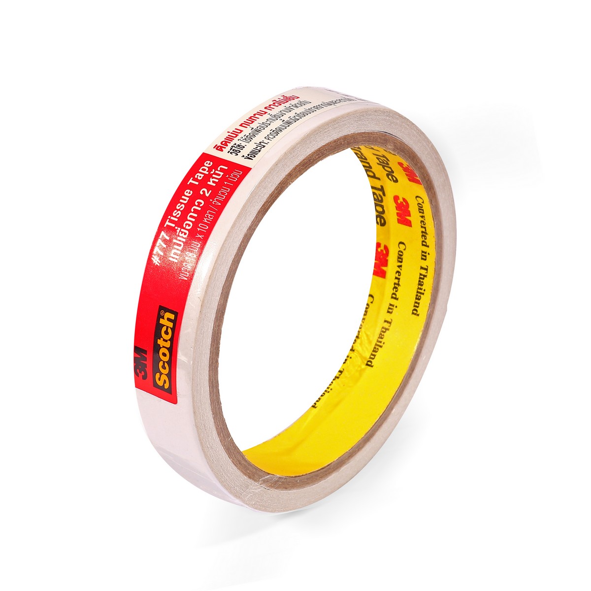 เทปเยื่อกาว 2 หน้า แบบบาง 18 มม.X10หลา 3M รุ่น 777 ราคา ฿54.6