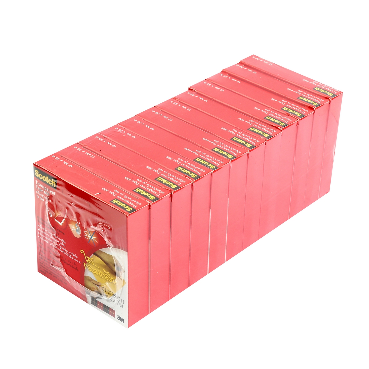 เทปใส 12 มม.X36หลา แกน 1"(12RL/PAC) 3M รุ่น NO.600 รูปที่ 3