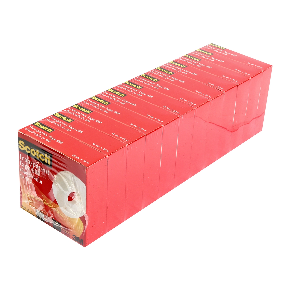 เทปใส 18 มม.X36หลา แกน 1"(12RL/PAC) 3M รุ่น NO.600 ราคา ฿792