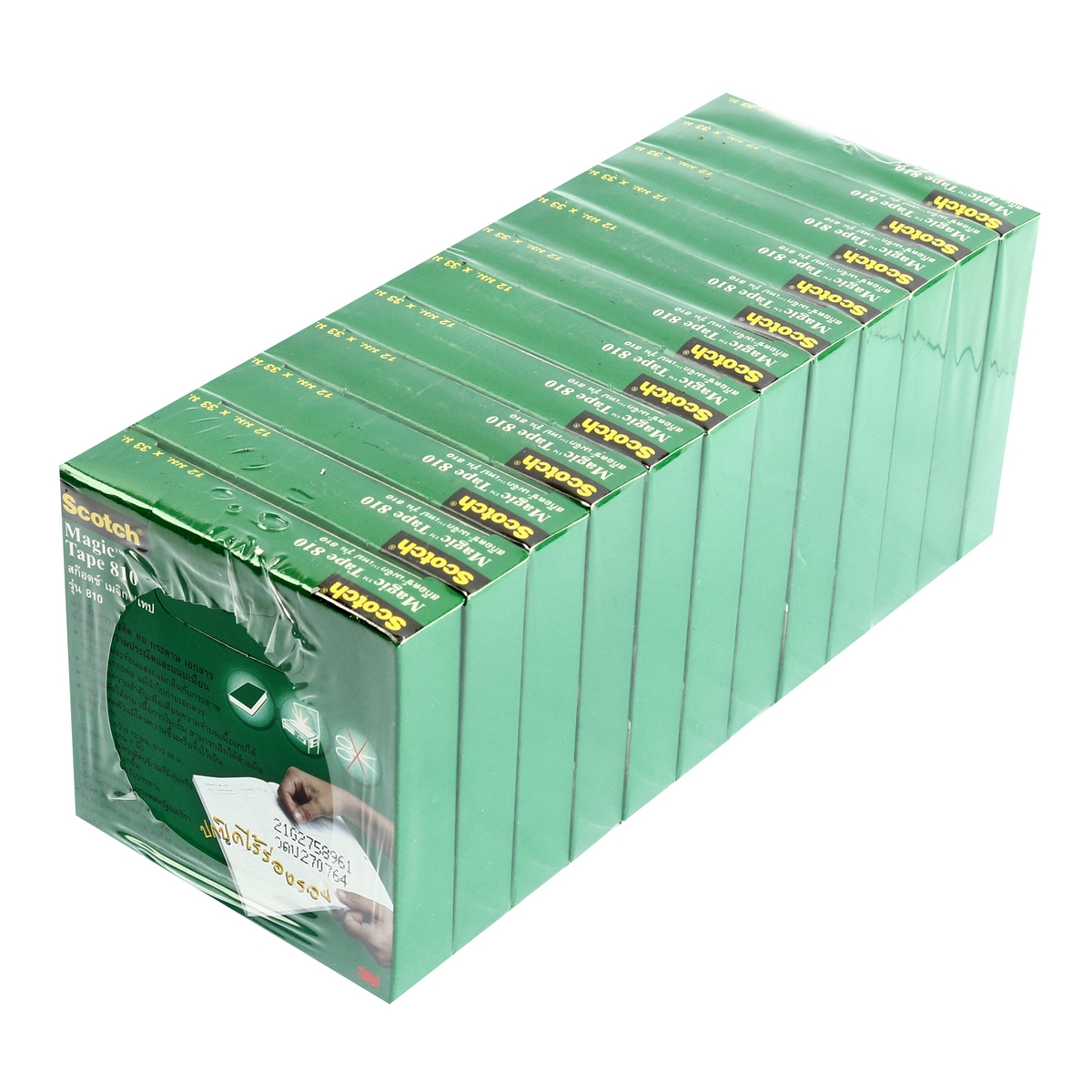 เมจิกเทป 12 มม.X36หลา แกน1" 12RL/PA 3M รุ่น NO.810 รูปที่ 3