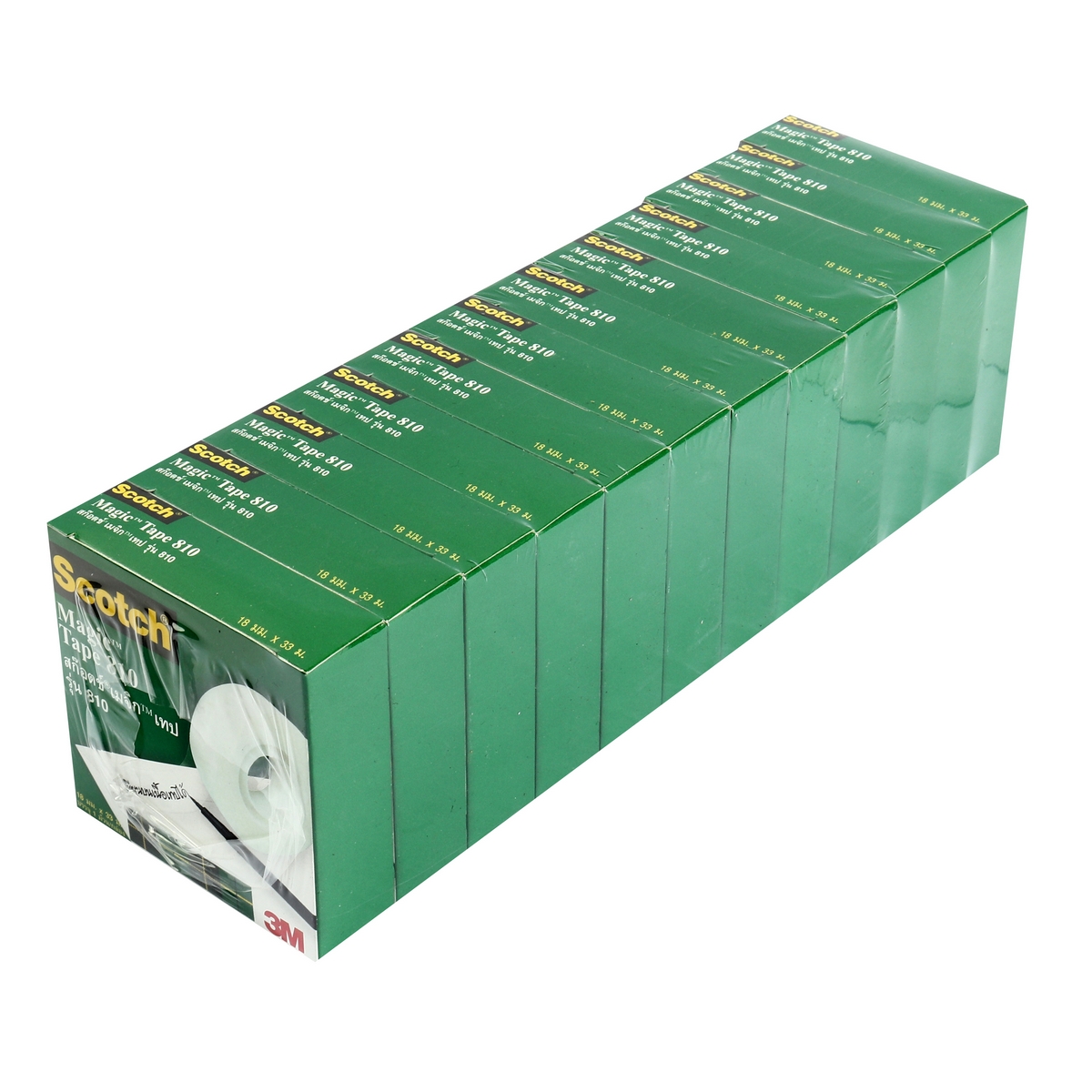 เมจิกเทป 18 มม.X36หลา แกน1" 12RL/PA 3M รุ่น NO.810 ราคา ฿1,188