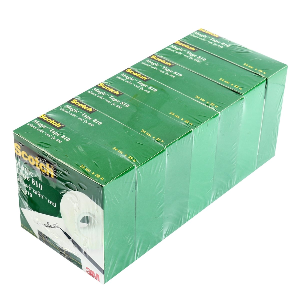เมจิกเทป 24 มม.X36หลา แกน1"(7RL/PA) 3M รุ่น NO.810 ราคา ฿915.6