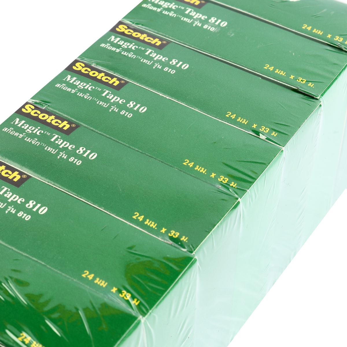 เมจิกเทป 24 มม.X36หลา แกน1"(7RL/PA) 3M รุ่น NO.810 รูปที่ 2
