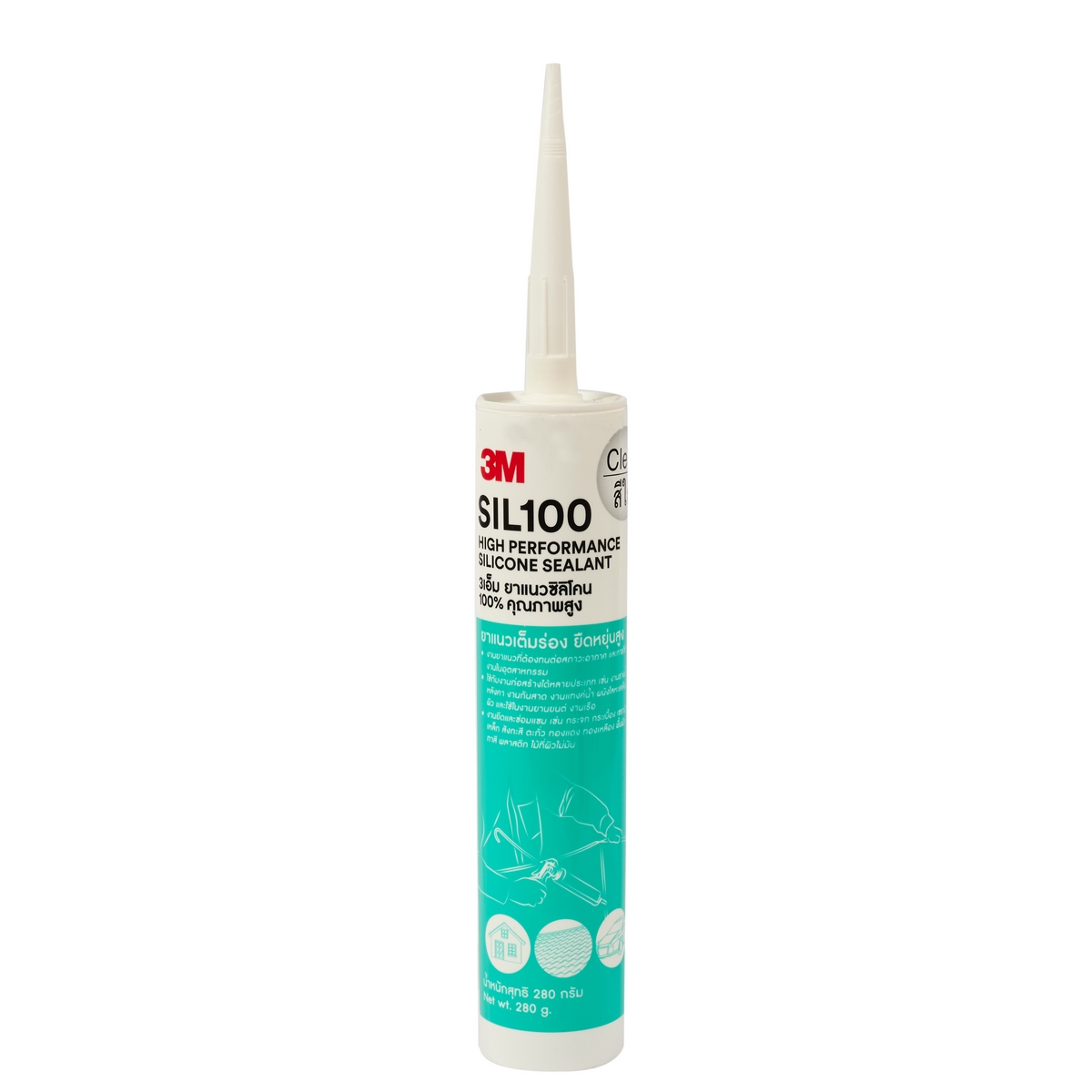 SIL 100 กาวซิลิโคน 100% สีใส 3M รุ่น 8110 ราคา ฿175.8