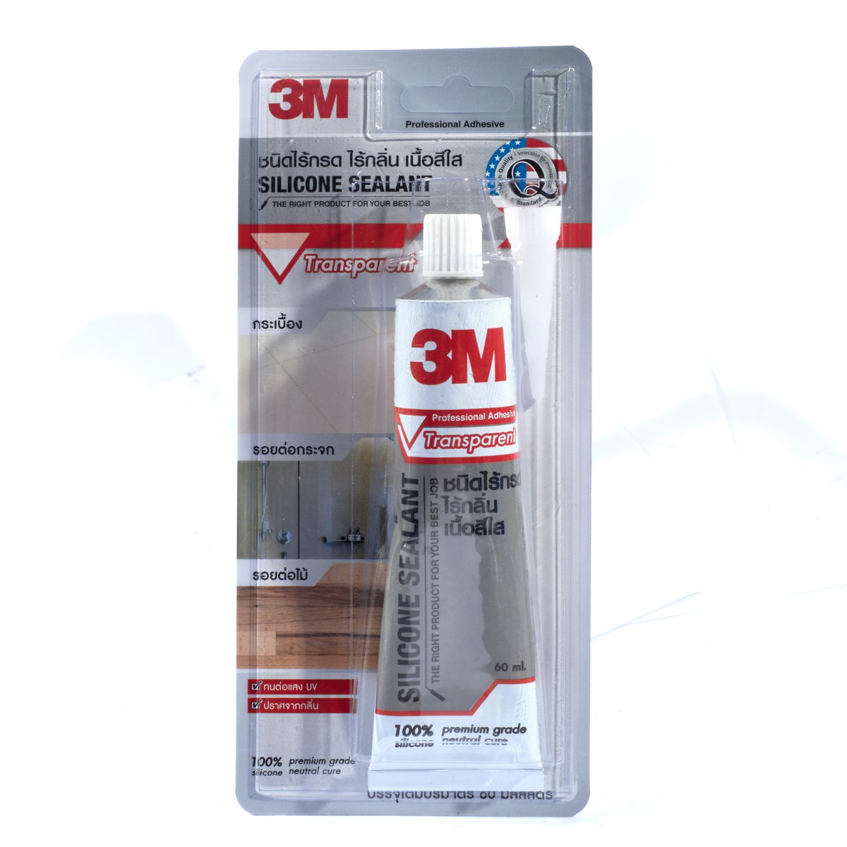 กาวซิลิโคน ไร้กรด-ไร้กลิ่น (สีใส) 60ML 3M รุ่น 8135 ราคา ฿96.6