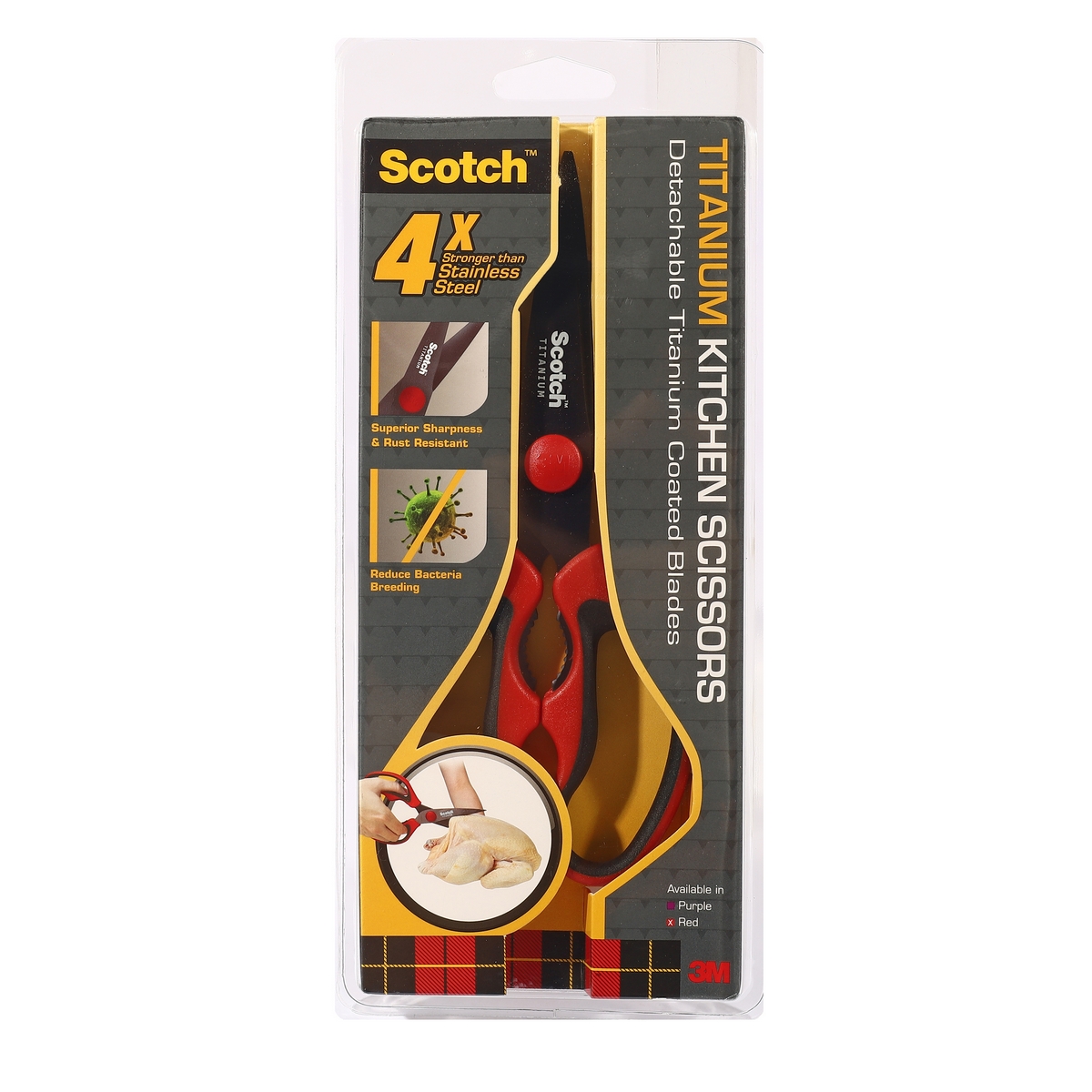 กรรไกรงานครัว ไทเทเนี่ยม KS-DTR สีแดง 3M รุ่น 0320R ราคา ฿411.6