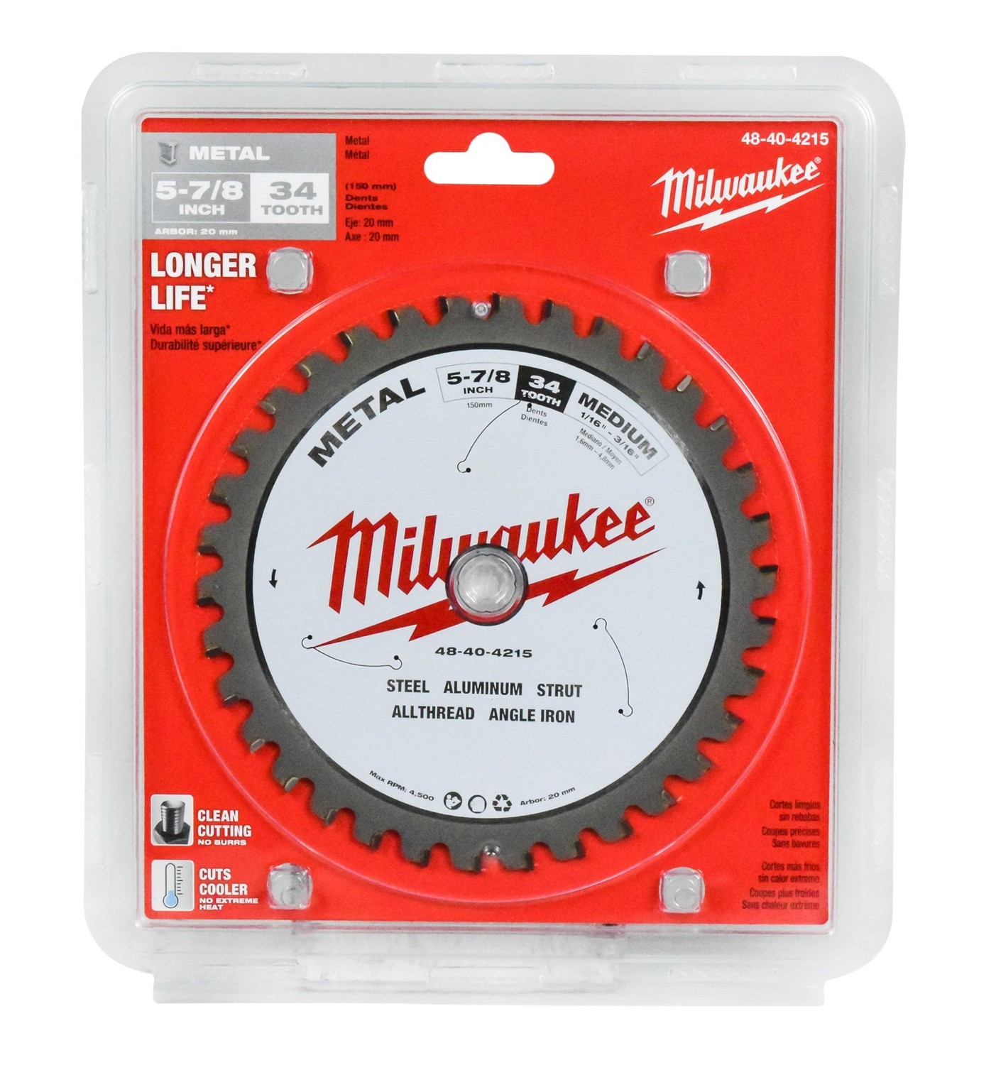 ใบเลื่อยวงเดือนตัดเหล็ก 5 7/8" (149 มม.) 34 ฟัน MILWAUKEE รุ่น 48-40-4215 ราคา ฿1,764.486