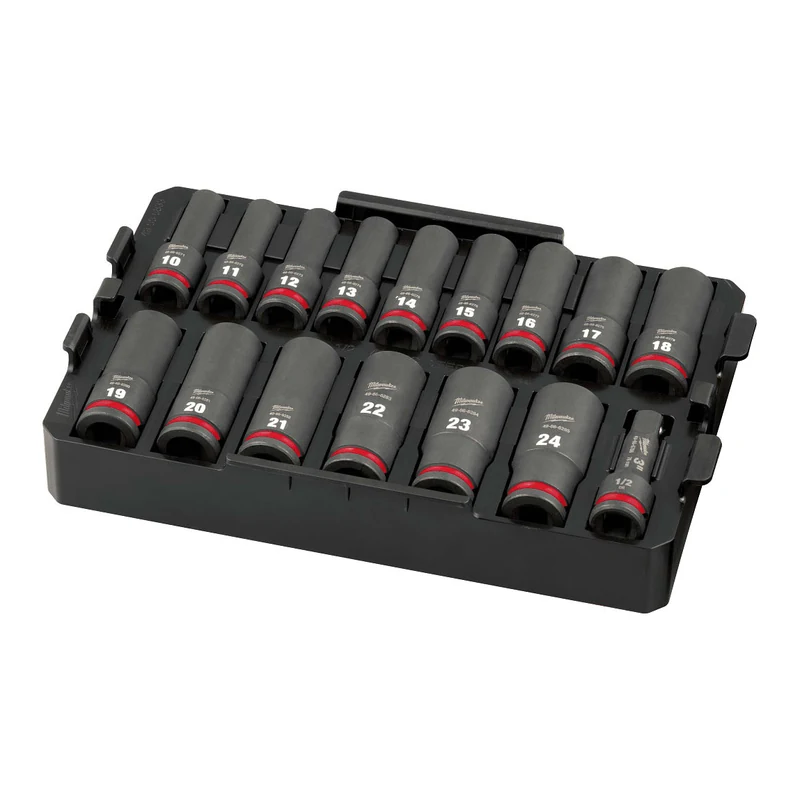 ชุดลูกบล็อกกระแทก 1/2" (16 ชิ้น) พร้อมถาดรอง MILWAUKEE รุ่น 49-66-6818 ราคา ฿2,699.065