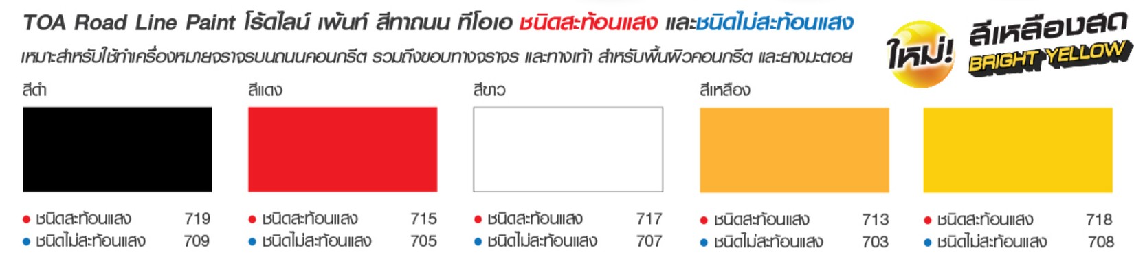 สีทาถนนไม่สะท้อนแสง TOA สีแดง #705 (3 ลิตร) รูปที่ 2