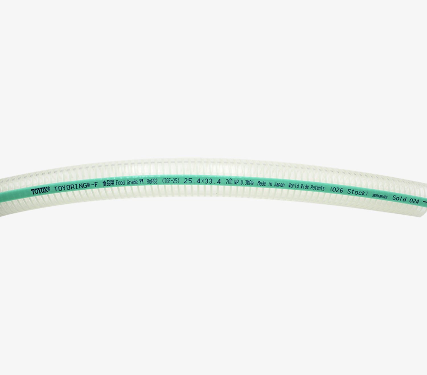 TOYOX TOYORING-F Kink Resistant Food Suction and Delivery Hose TGF-15-50 15X22mm 5/8" (50m/roll) photo 2